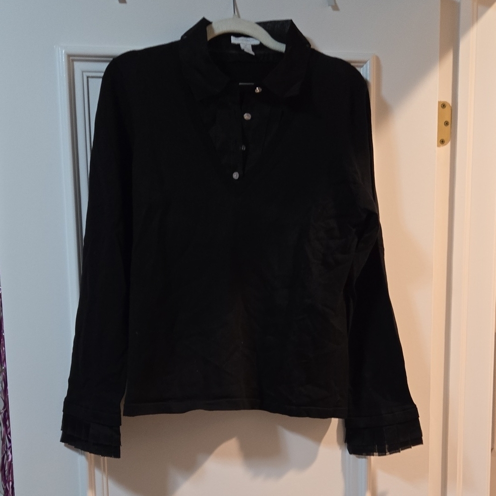 Charter Club Black V-Neck Sweater